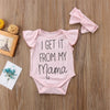 I Get It From My Mama Ruffle Sleeve Jumpsuit Romper+Headband Infant Girl