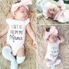 I Get It From My Mama Ruffle Sleeve Jumpsuit Romper+Headband Infant Girl