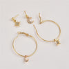 4 Pcs Crystal Sky Earring Set