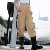 CALOFE Black High Waist Cargo Pants Women Pockets