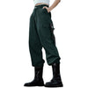 CALOFE Black High Waist Cargo Pants Women Pockets