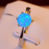 Aquamarine Opal Crystal Gemstone Silver Ring