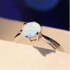 Aquamarine Opal Crystal Gemstone Silver Ring