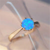 Aquamarine Opal Crystal Gemstone Silver Ring