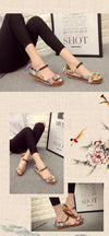 Ethnic Lace Up Beading Shoes